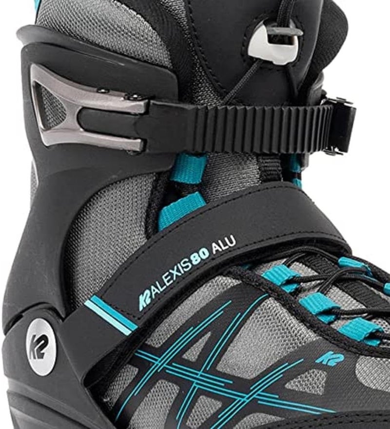 K2 Alexis 80 ALU Gray-Cyan Womens Inline Skates - Image 4